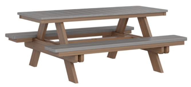 Berlin Gardens Rectangular Picnic Table (Natural Finish)